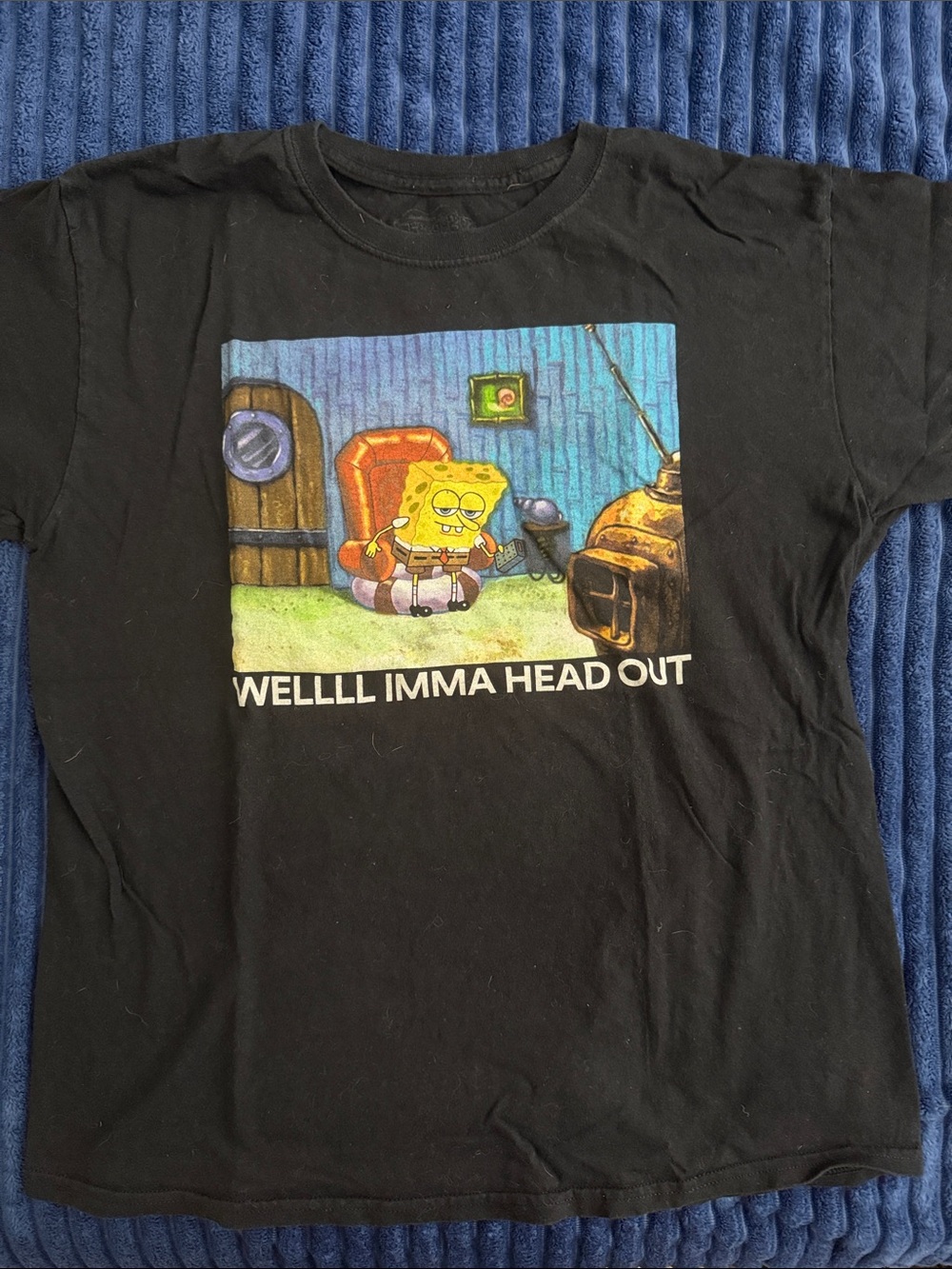 SpongeBob "Wellll Imma Head Out" Graphic Tee - Black
